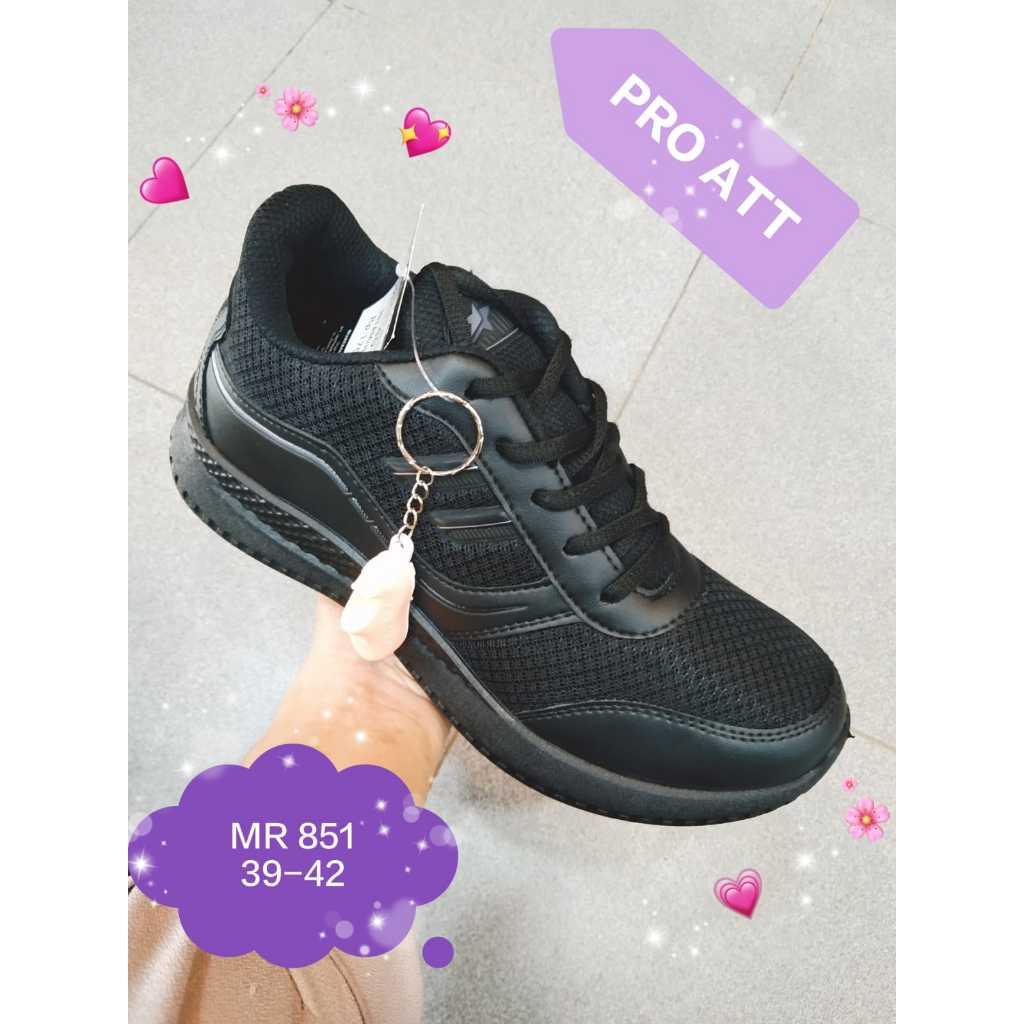 SEPATU SEKOLAH PRO ATT MR 851 UKURAN DEWASA HITAM HITAM