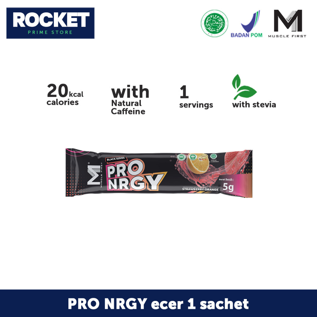 Muscle First M1 Pro NRGY ecer eceran 1 sachet Pre-workout Energy Drink servings Watermelon Yuzu & St