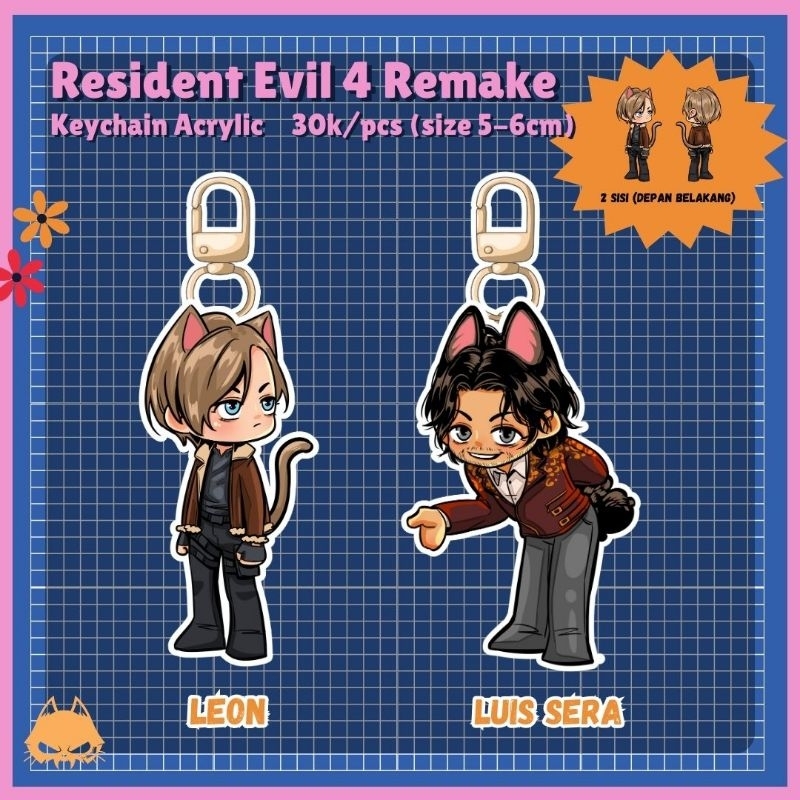 [OPEN PO]  Keychain Acrylic Resident Evil 4 Remake Dua Sisi (PRE ORDER ONLY)