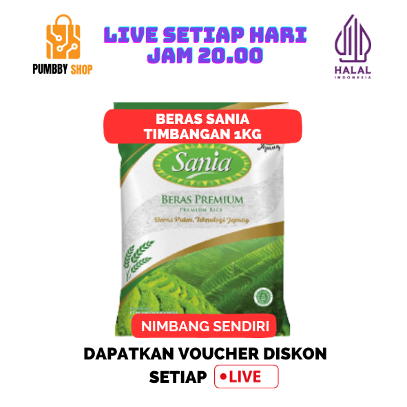 

(BISA COD) BERAS SANIA TIMBANGAN 1KG JATIM