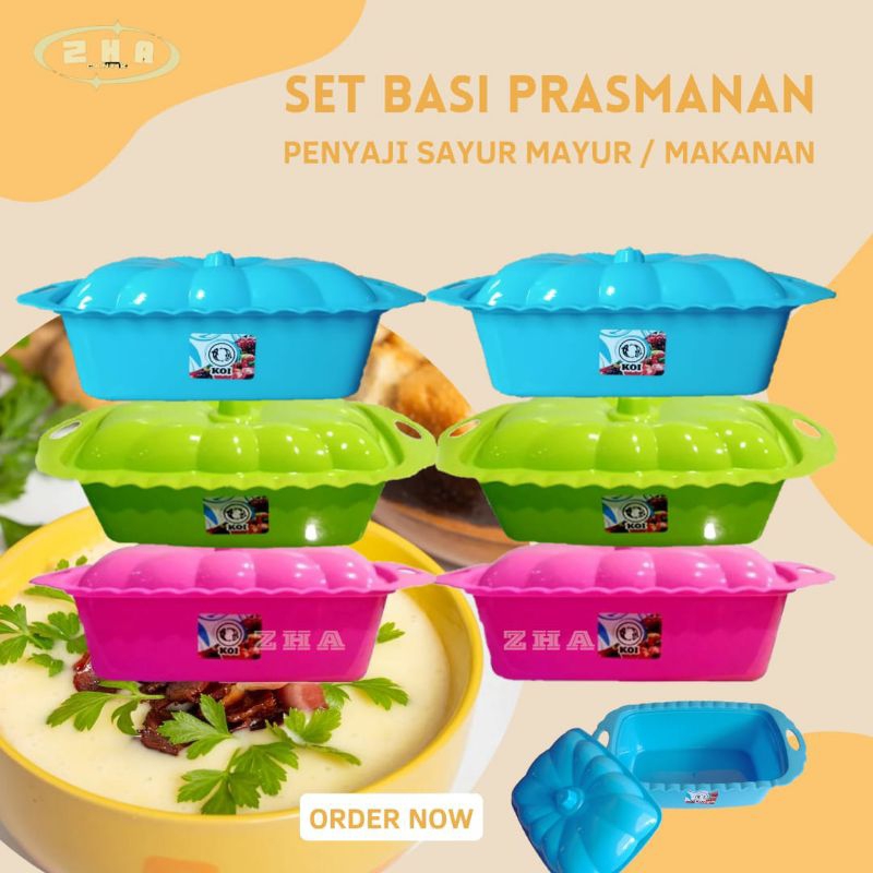 BASI PRASMANAN 6-PCS | basi prasmanan koi segi / wadah sayur / tempat makanan