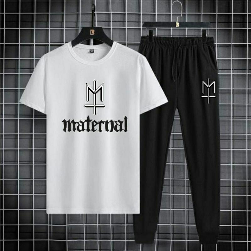 Setelan Pria Maternal Kekinian II Set Pria Kaos Celana Jogger Trendy II Setelan Kaos Celana Jogger D