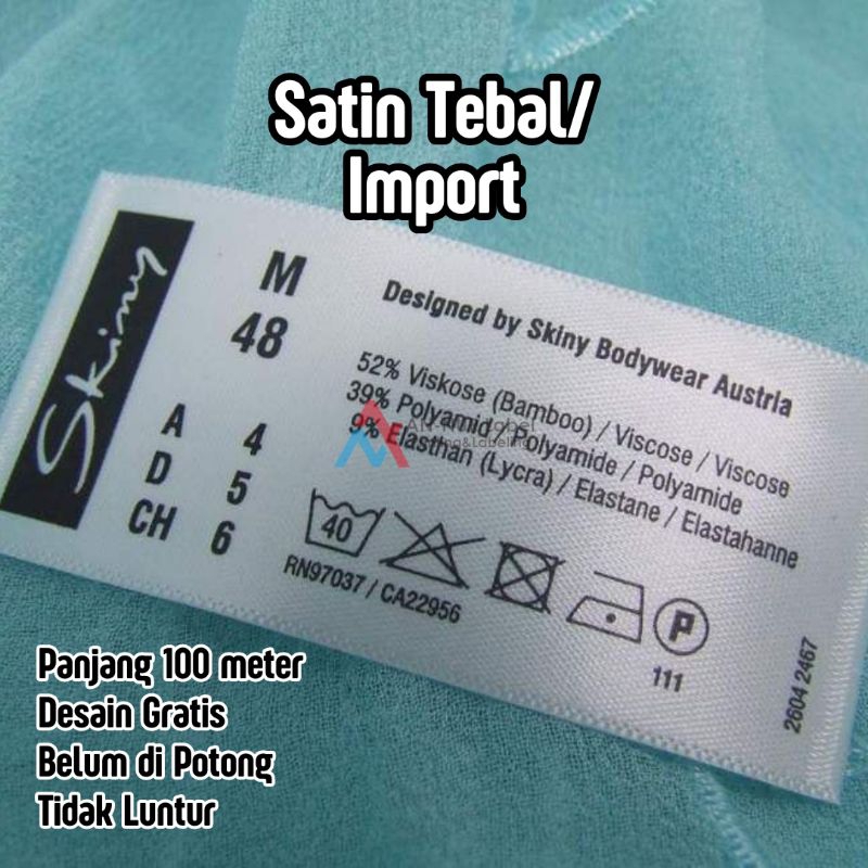 

satin tebal/satin putih/label satin tebal/label satin washing/satin import