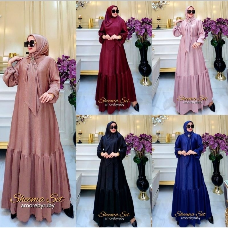 SHEEMA DRESS SET HIJAB AMOREBY RUBY