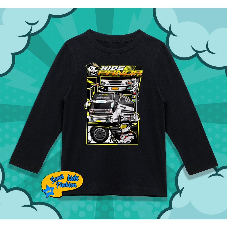 Kaos Anak Bus Mania Kaos Lengan Panjang Baju Anak Bis Telolet Kids Panda