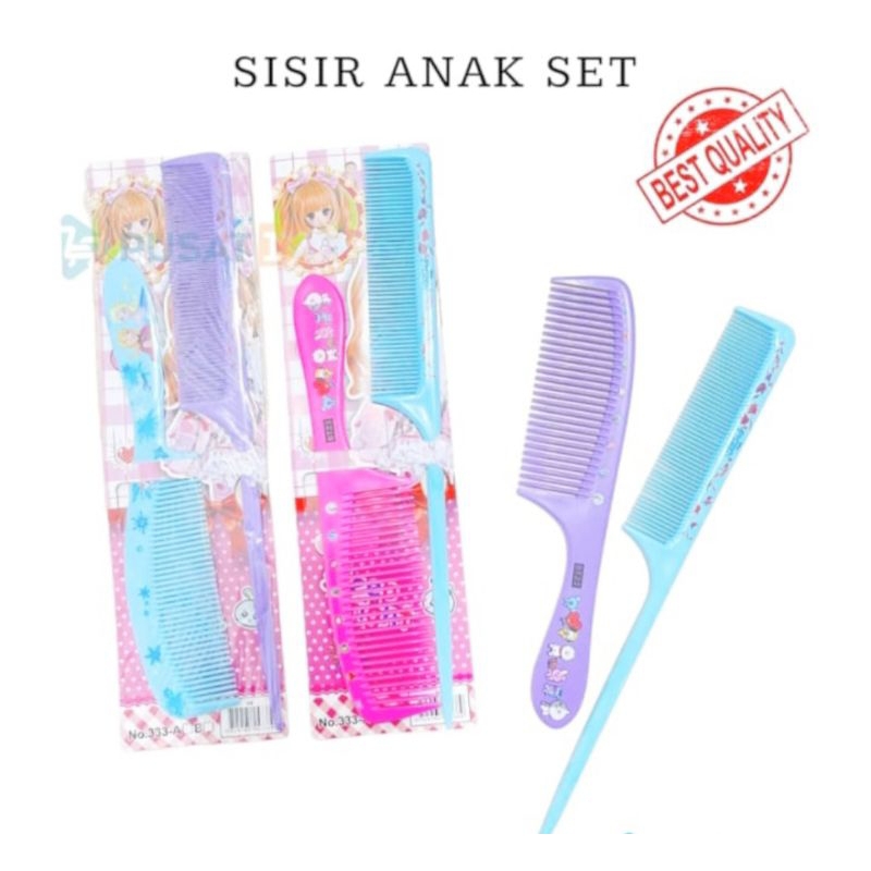 Sisir rambut anak karakter set 2pcs/sisir set warna