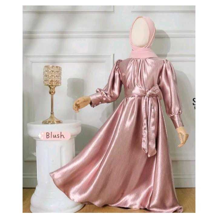 Dres anak perempuan Lala kids dres bahan shimer Baju anak perempuan kekinian termurah baju lebaran anak