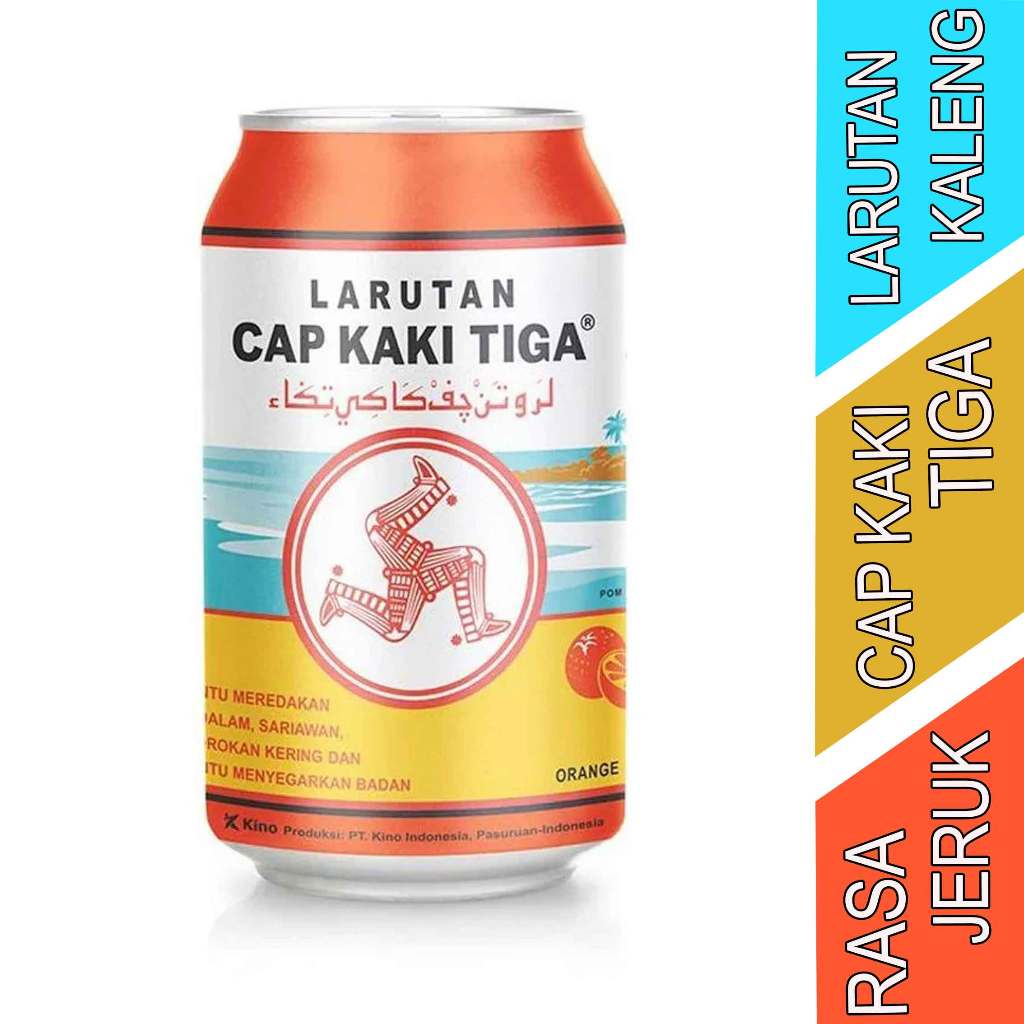 

Minuman Rasa Orange - Larutan Cap Kaki Tiga - Minuman Kemasan Kaleng