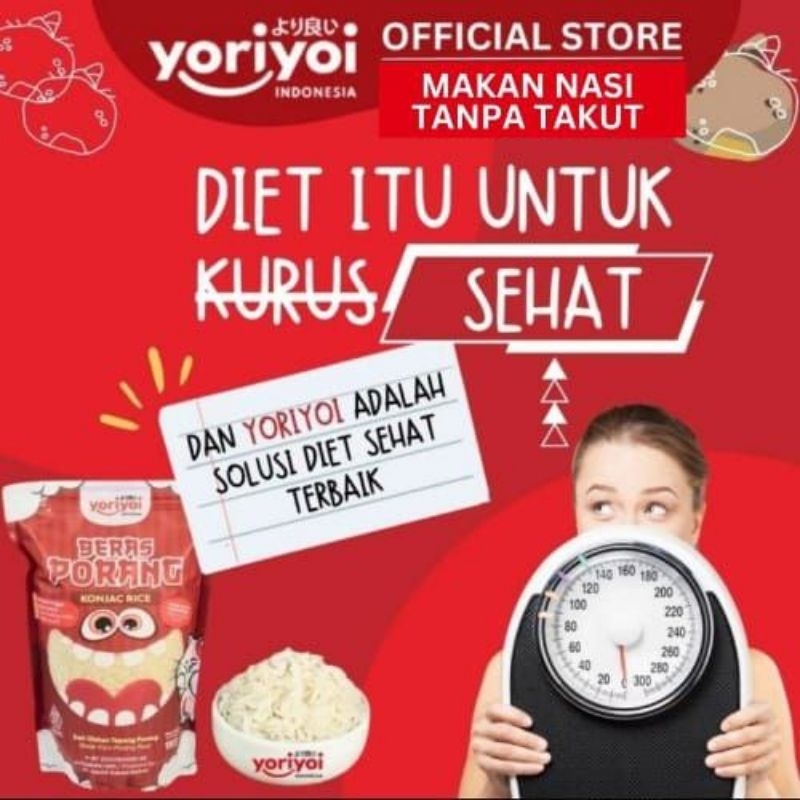 

Beras Porang YORIYOI 1kg Konjac Shirataki Rice Diet Rendah Kalori Non Fukumi