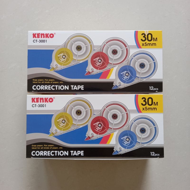 

D3W! [ LUSIN MURAH ] Pita Koreksi Correction Tape Tipex Kertas Kenko CT-3001 30 m