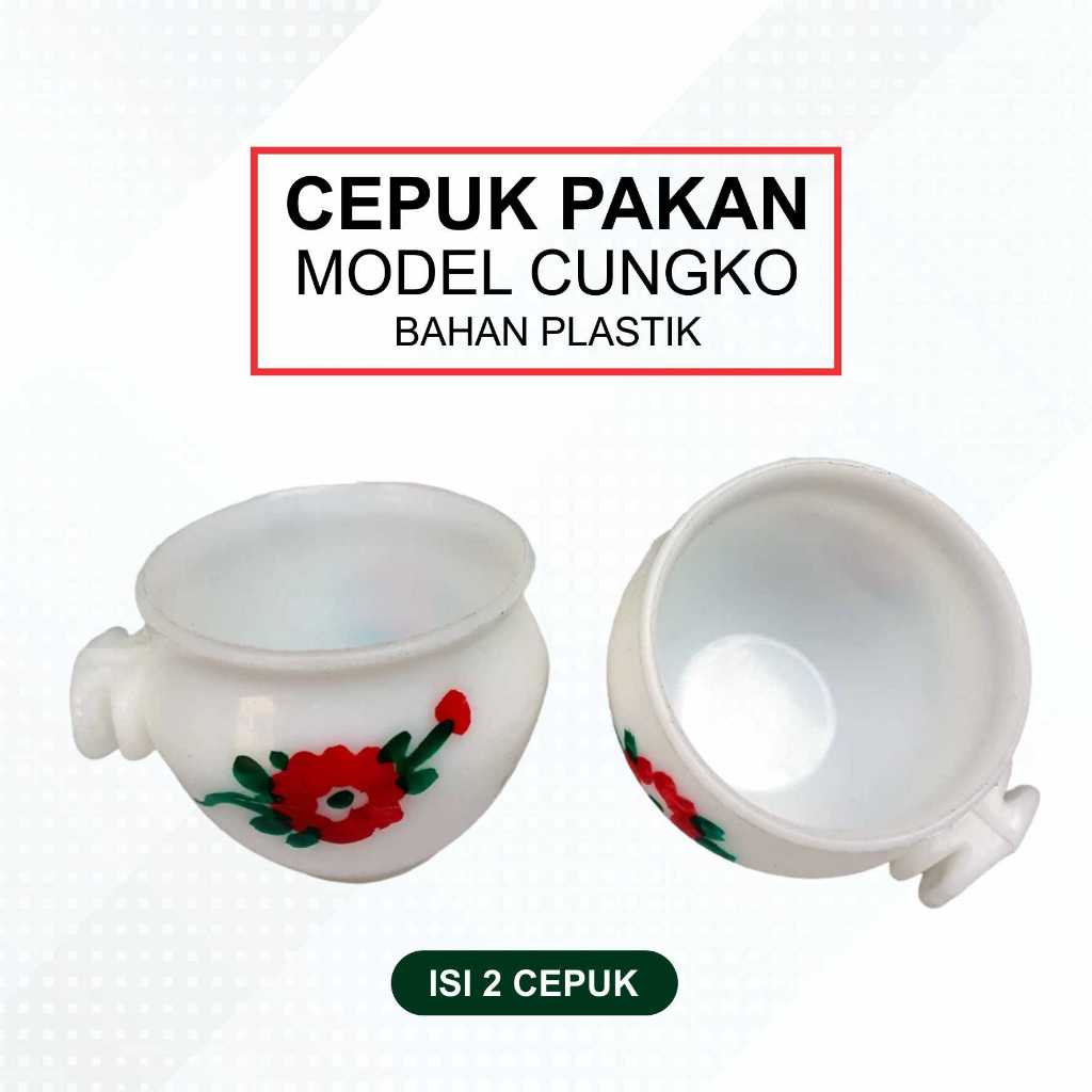 CEPUK PAKAN BURUNG CUNGKO BAHAN PLASTIK UNTUK BURUNG KECIL PLECI CIBLEK PRENJAK SRDC TLEDEKAN
