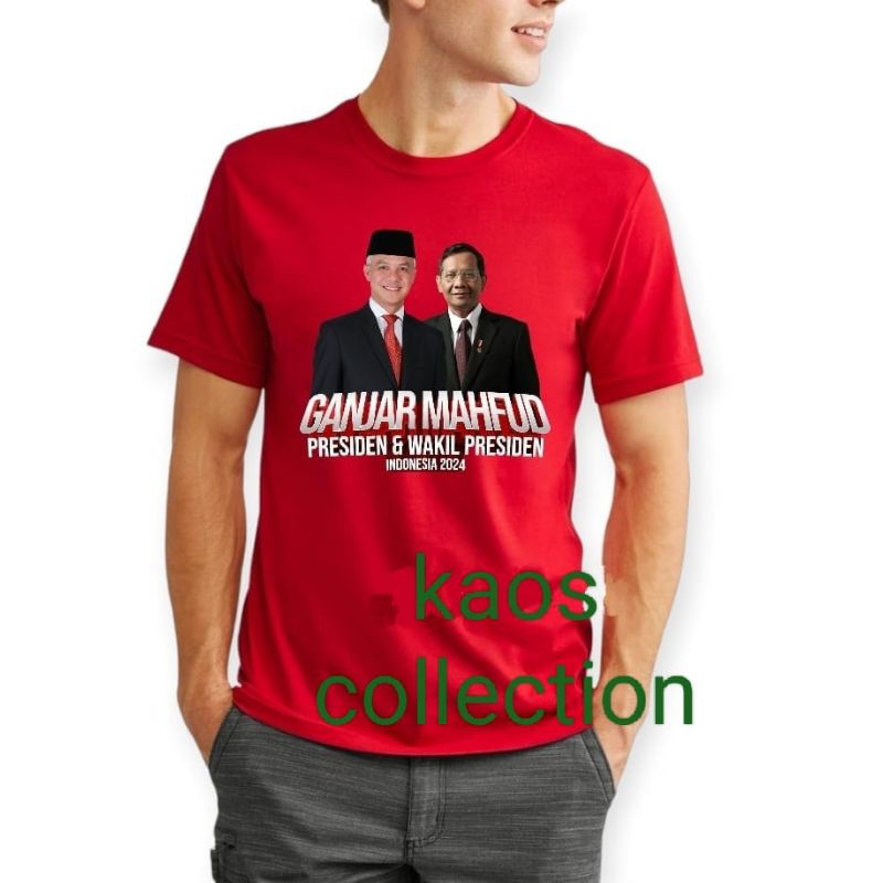 kaos distro pria kaos caleg capres PDI Ganjar bhn cotton halus