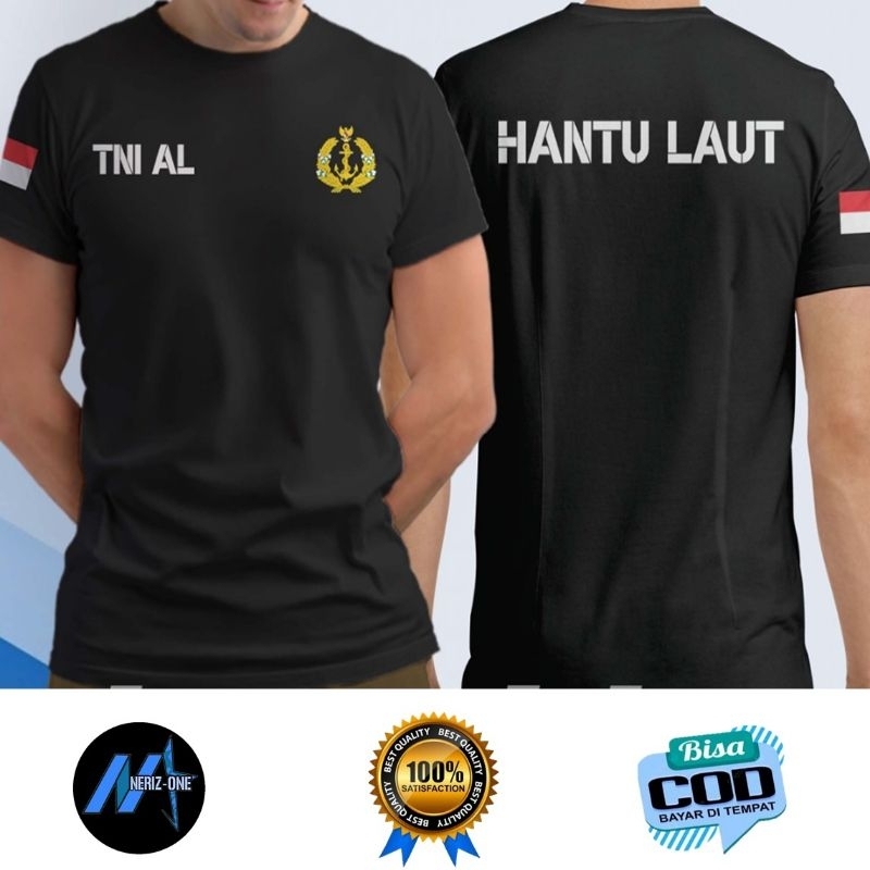 KAOS TNI AL ANGKATAN LAUT | TSHIRT DISTRO TNI HANTU LAUT ~ SABLON DTF PREMIUM BAHAN KATUN COMBED