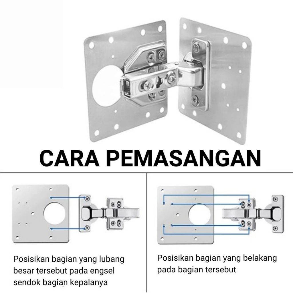 Plate Pelat Plat Engsel Sendok Perbaikan Pintu Lemari Bahan Stainless