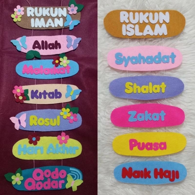 RUKUN IMAN DAN ISLAM FLANEL