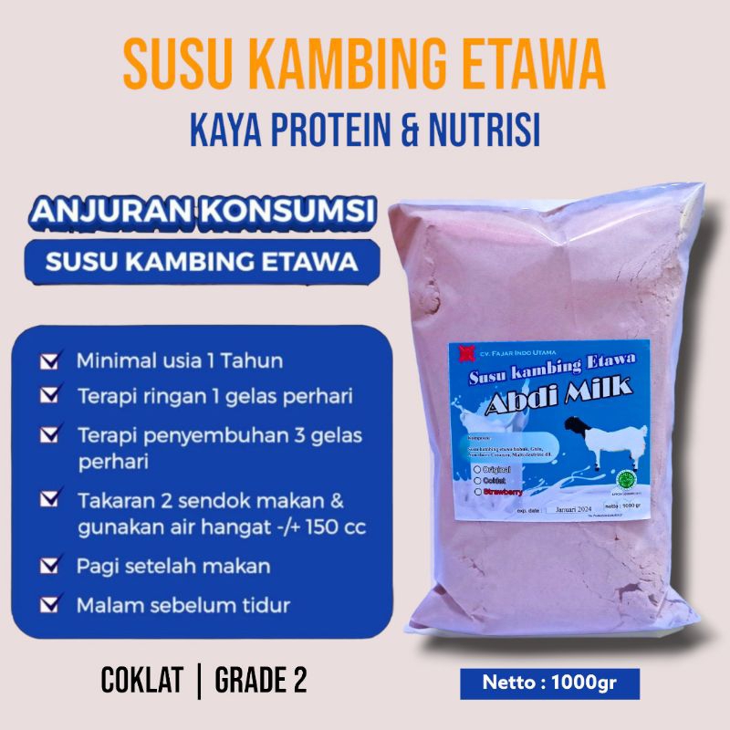 

Susu Kambing Etawa Bubuk rasa "COKLAT" Grade 2