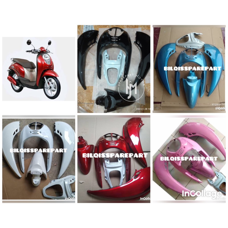 Body scoopy karbu cover full set body halus scoopy karbu tahun 2010 2011 2012 warna hitam merah puti