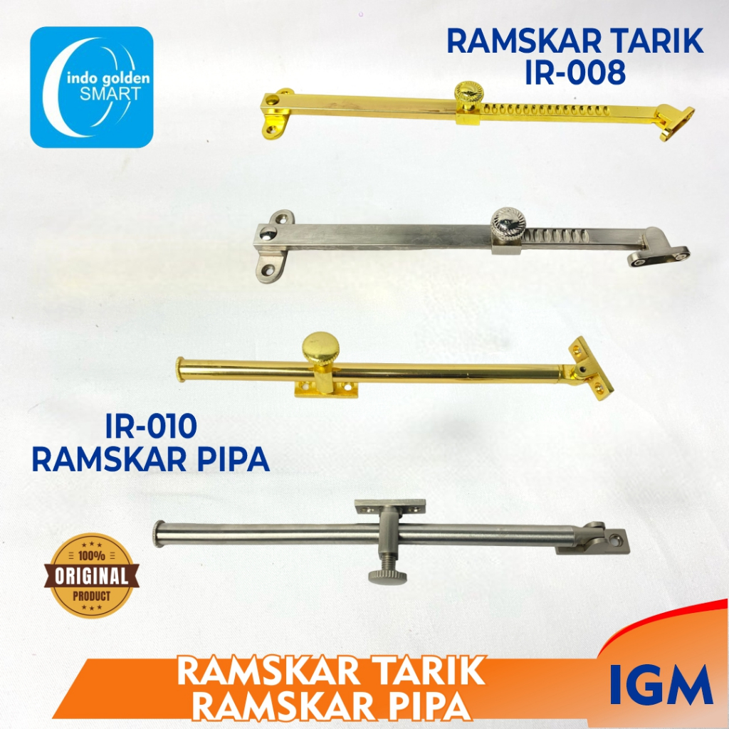 RAMSKAR PENAHAN JENDELA TARIK & PIPA TEBAL IGM IR-008, IR-010