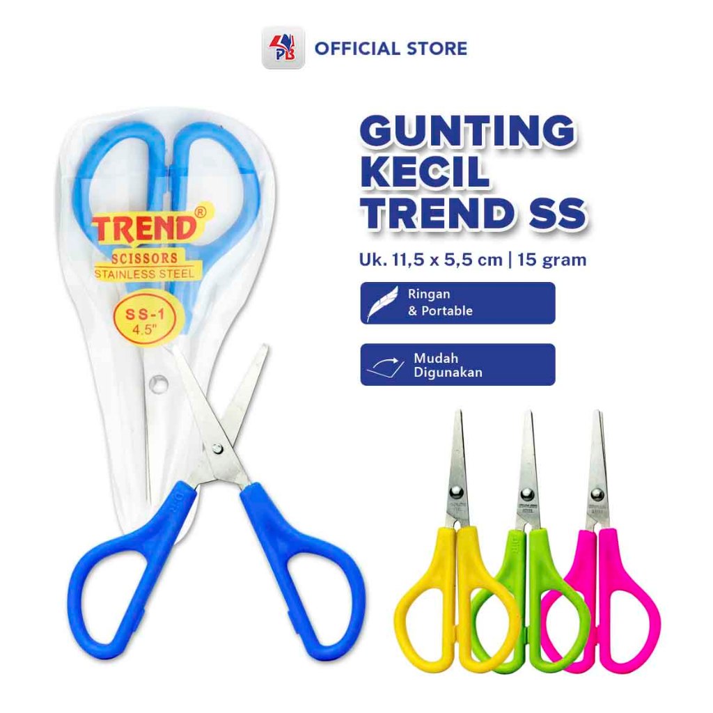 

Gunting rambut kuku kecil Trend SS 1 Stainless Steel Serbaguna Satuan Murah Warna Warni / PB EDUKASI ANAK - PBNB