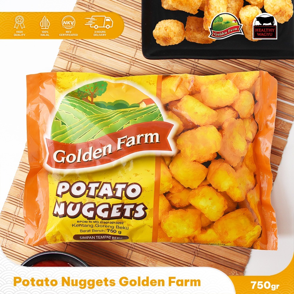 

Potato Nuggets Golden Farm Kentang Pom Pom 750gr Healthy Wagyu