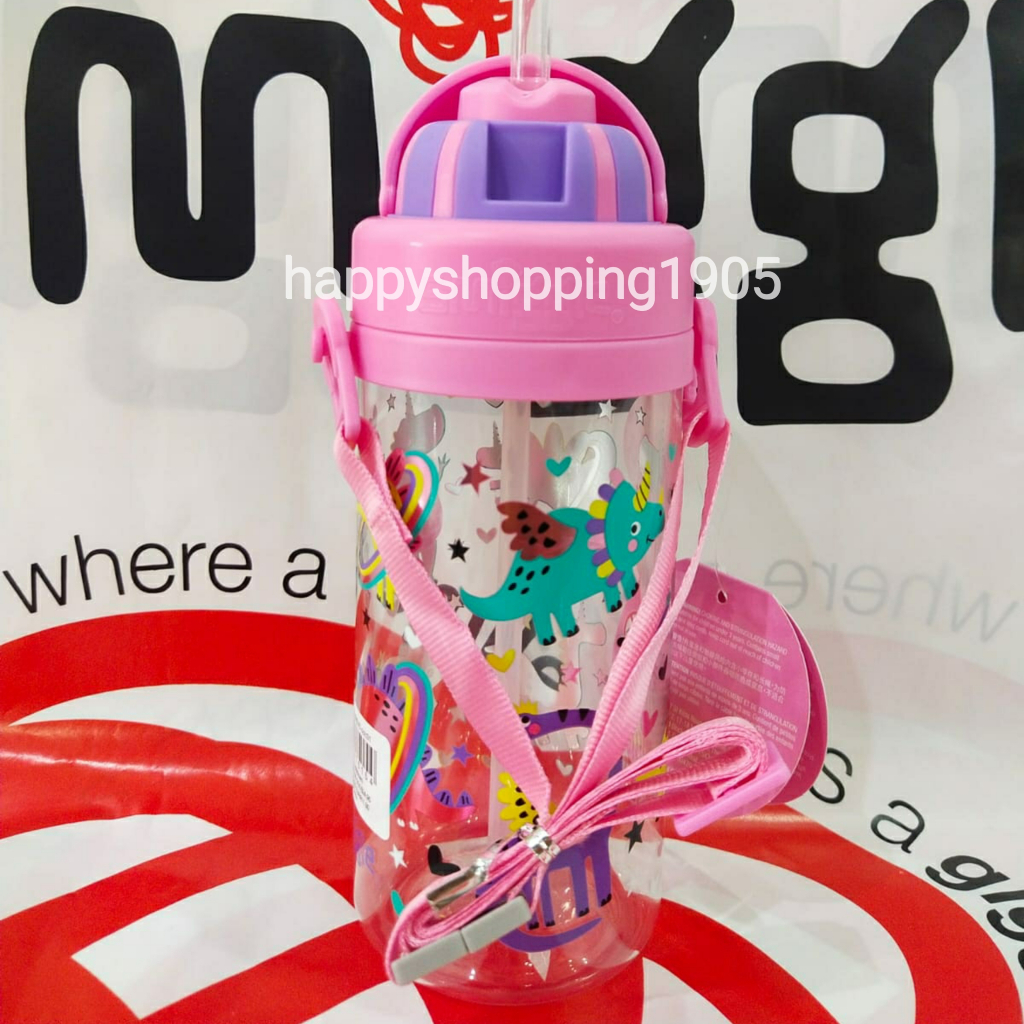 SMIGGLE DRINK BOTTLE UP N DOWN DINO PINK - BOTOL MINUM SMIGGLE