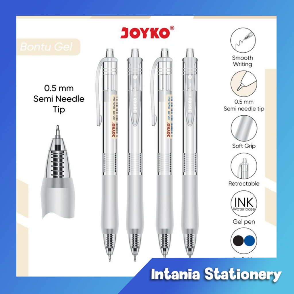 

Pulpen Gel Joyko Bontu Gel GP-371 0,5 mm, Ball Point Gel Joyko Rectable