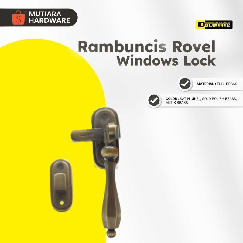 Rambuncis kunci jendela antik dolomite RB 2136