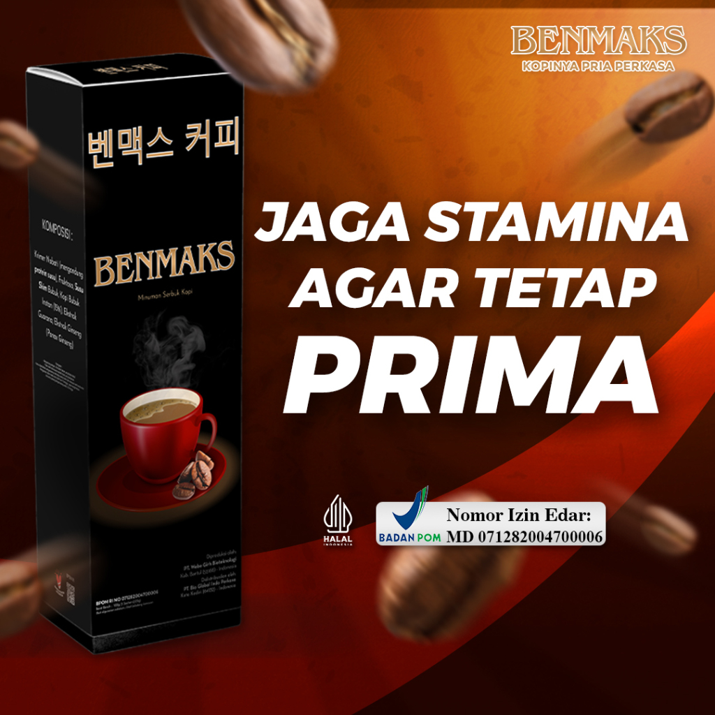 

BENMAKS COFFEE KOPI KUAT TAHAN LAMA 100% ORIGINAL VARIAN 10 SACHET | KOPI HERBAL STAMINA PRIA DEWASA