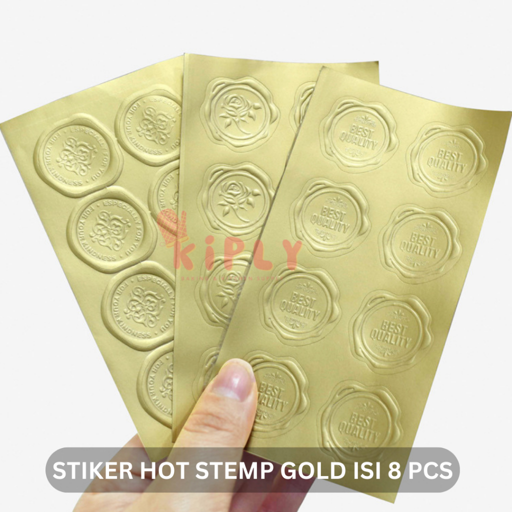 

(8 PCS) Stiker HotStamp Gold/Stiker Hadiah/Stiker Amplop/Stiker Serba Guna