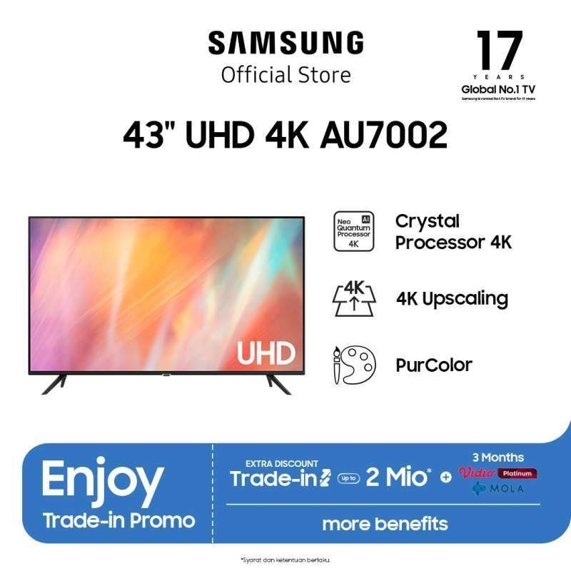 SAMSUNG SMART TV 43INCH TYPE AU7002 UHD