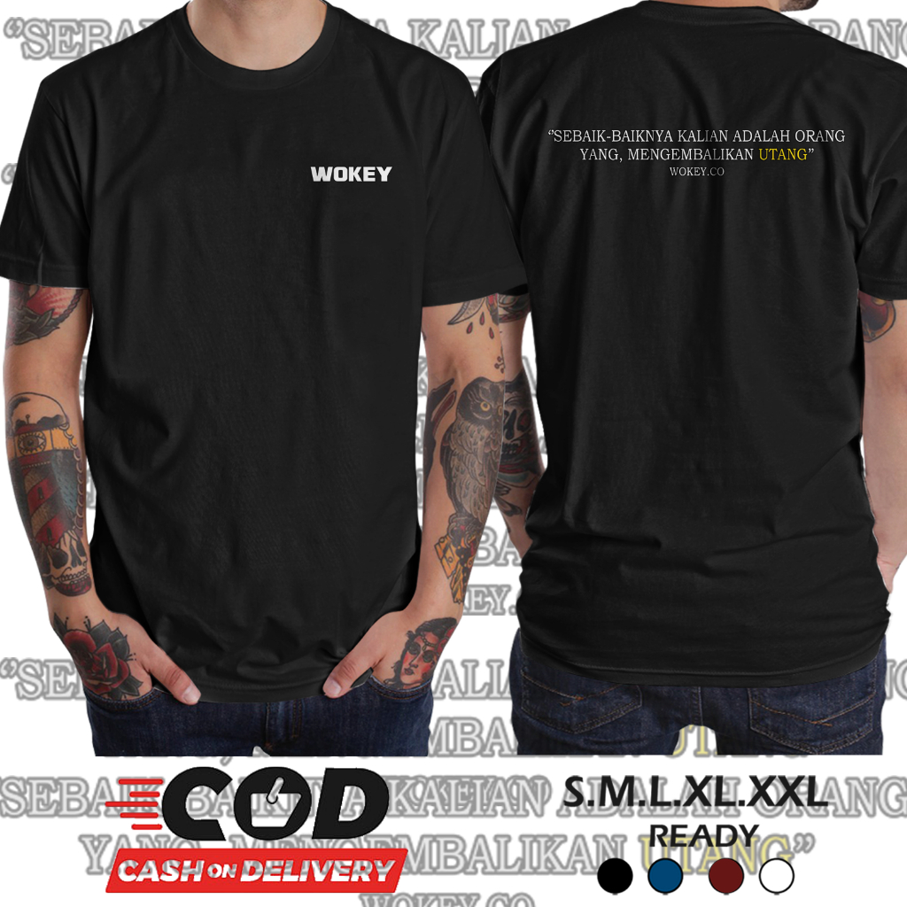 Baju Kaos Kaus Ts Tshirt T-shirt Atasan Oblong Tema Desain Kata Kata Kata2 Tululisan Simple Jawa Sin