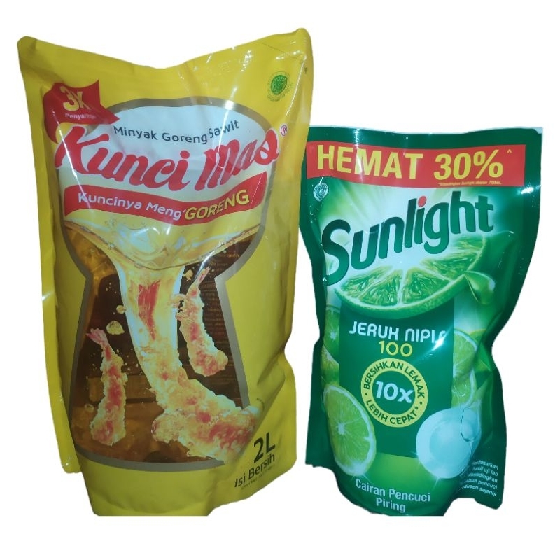 

PAKET SEMBAKO MINYAK KUNCI MAS 2 LITER + SUNLIGHT 650 ML