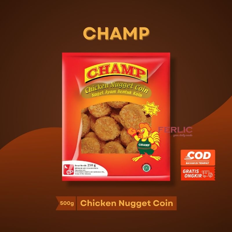 

(500gr) CHAMP Chicken Nugget | CHAMP Naget Ayam | Hotzz | Stick | Coin | ABC | 123