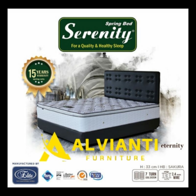 Sepringbed Serenity Eternity Deluxe pillow top uk 160  Matrass Murah, Kasur Murah