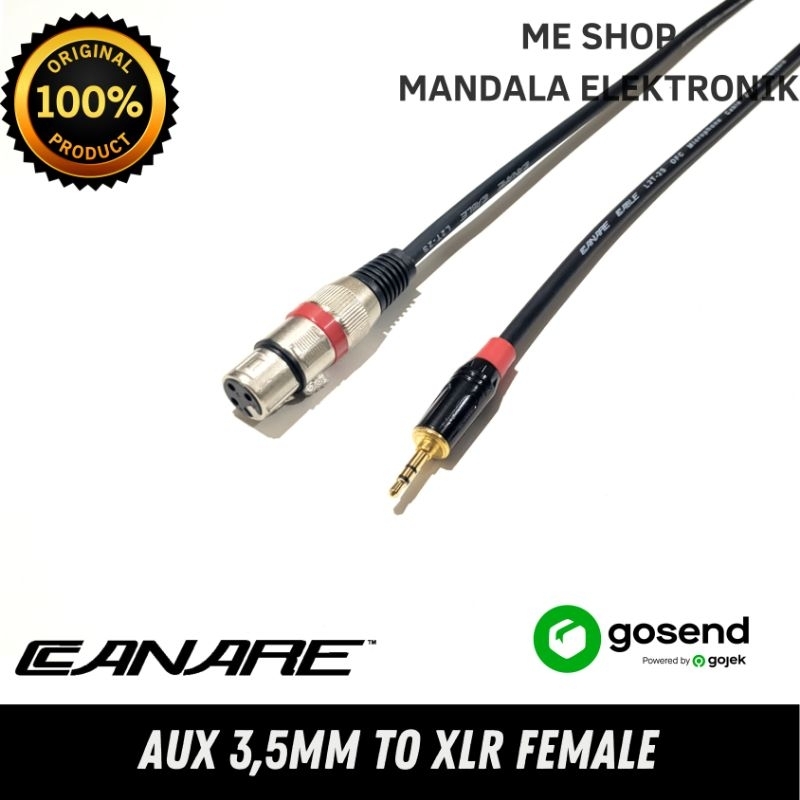 kabel jack xlr female to jack mini 3,5mm stereo 5 meter