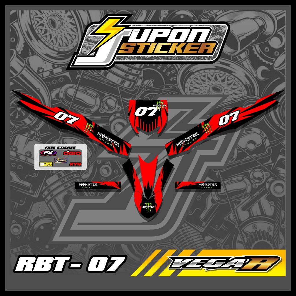 (COD) Sticker Striping RBT Vega R New Semifull Stiker Custom Trail Motor Bebek Modif Supermoto Desai