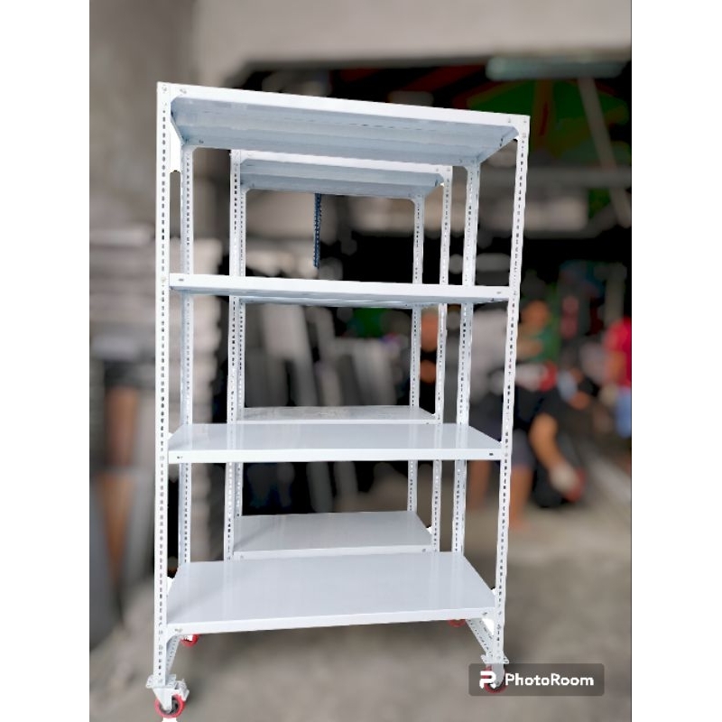 Rak Besi Siku REAL TEBAL Include Roda Uk.40x100x200 5 susun