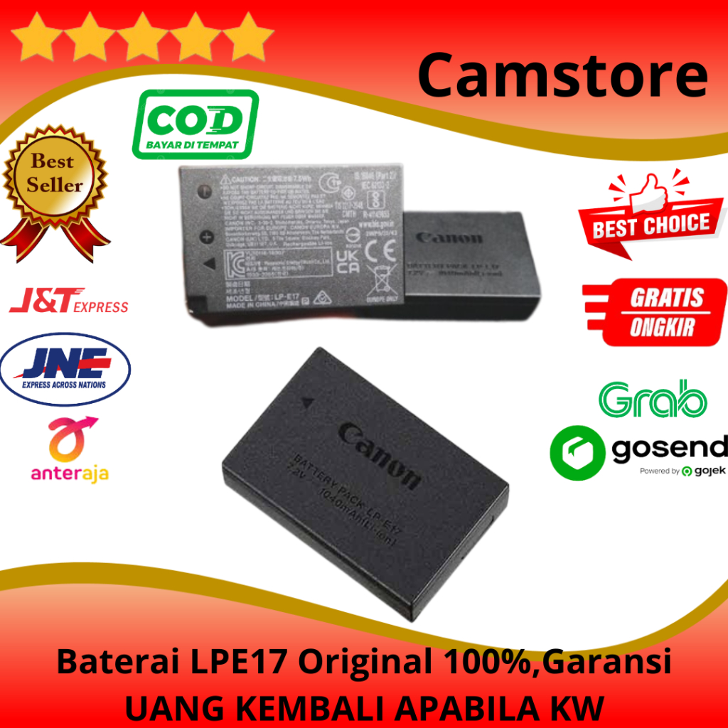 Canon LP-E17 Lithium Battery Canon LPE17 Baterai Original 100%/Baterai LP-E17 For M3/M6/750D