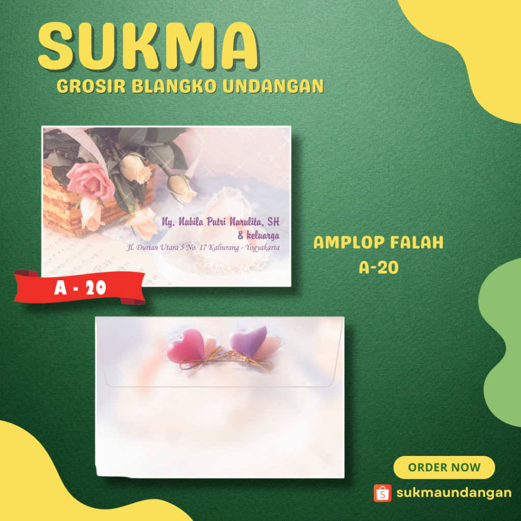 

AMPLOP KONDANGAN NIKAH MURAH FALAH A 20 50 PCS UKURAN KECIL | SUKMA UNDANGAN