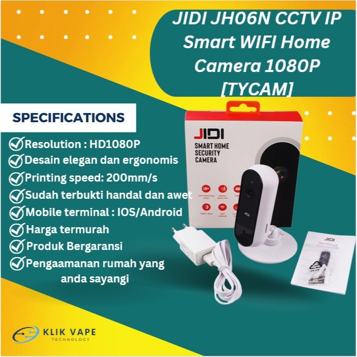 PROMO KAMERA CCTV JIDI JH06N CCTV IP Smart WIFI Home Camera 1080P [TYCAM] KlikVapebandung