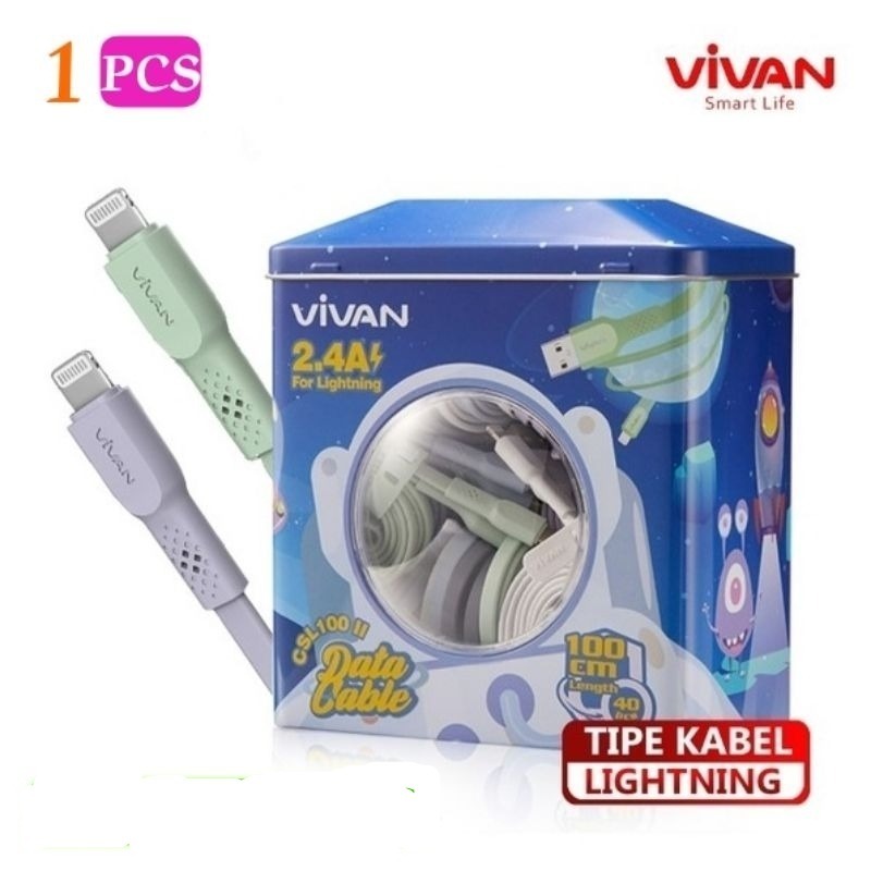 VIVAN CSL100 II Kabel Data iPhone 2.4A Fast Charging Cable Charger Cas Lightning Original