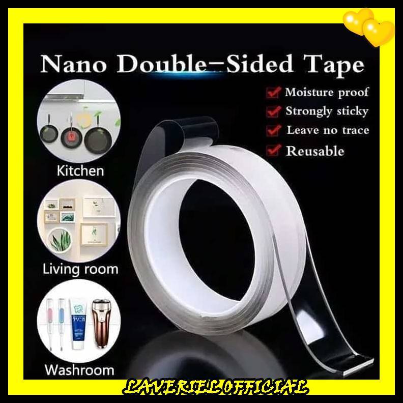 

DOUBLE TAPE TRANSPARAN UKURAN 1M/3M / SELOTIP BENING 2 SISI SERBAGUNA