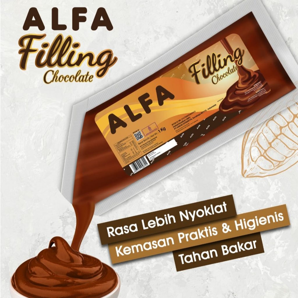 

ALFA Chocolate Filling Pasta 1 Kg – Selai Topping Coklat – Isian Roti