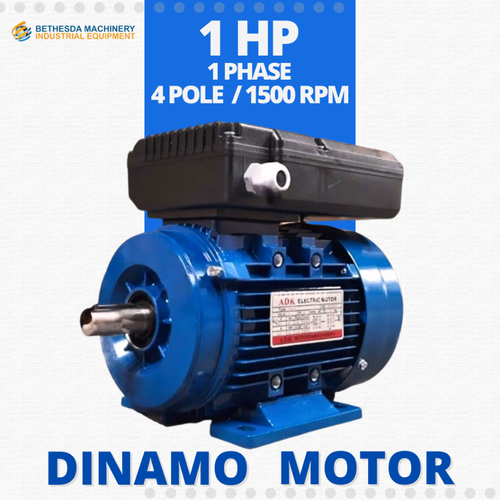 ADK Mesin Penggerak Dinamo 1 HP 1 Phase Elektric Motor 0.75Kw 1HP 1500Rpm Foot Mounted B3
