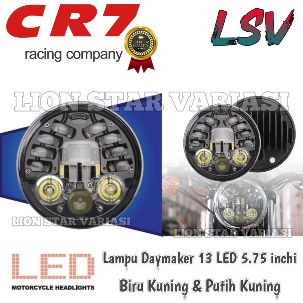 Lampu Daymaker 13 LED 16 LED 5.75 inchi 35 WATT Daymaker 5.75 inch COBRA DOT SAE Mobil Motor Senja B
