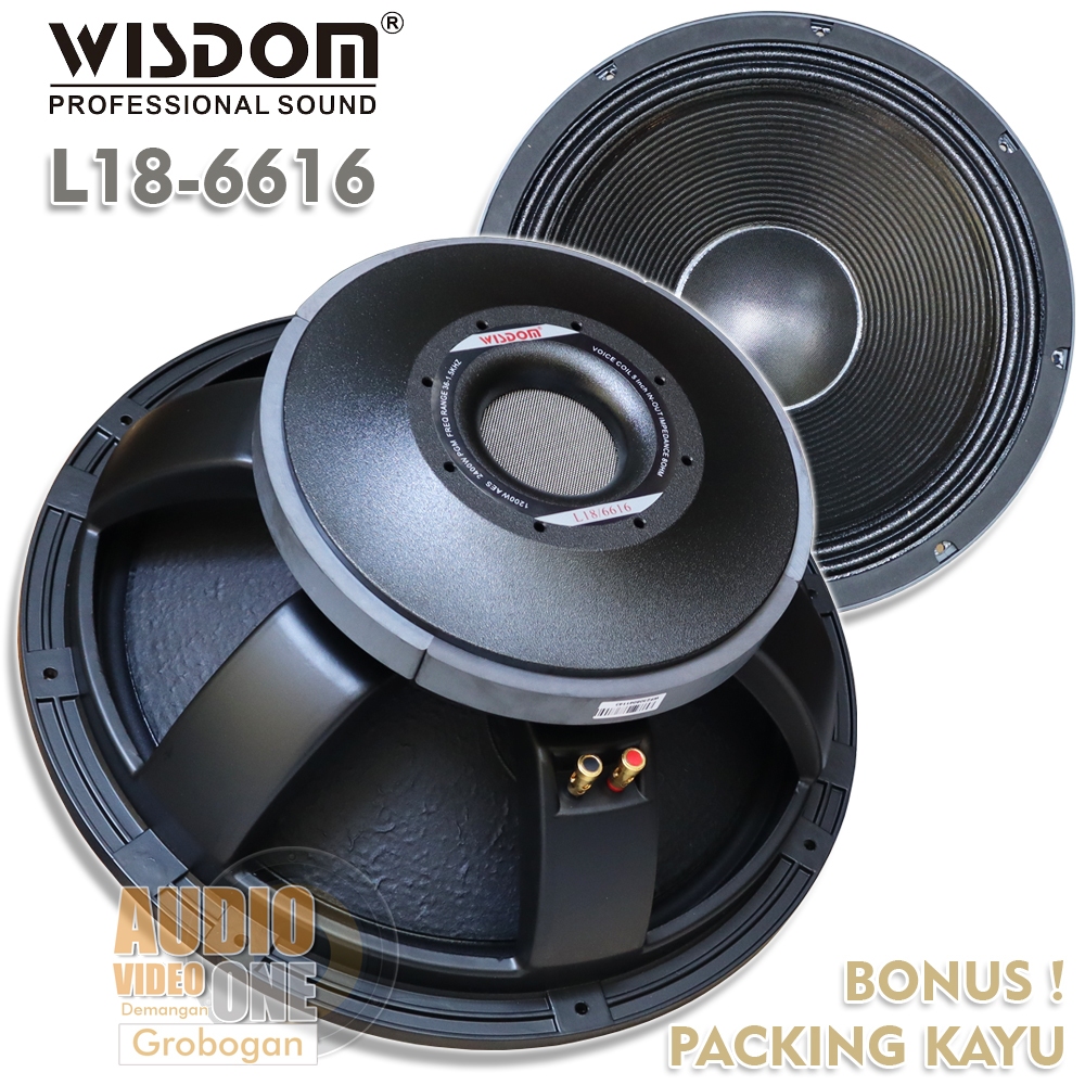 Speaker Wisdom L18-6616 Spul 5 Inch Spiker Komponen 18 Inch Original Bonus Packing Kayu