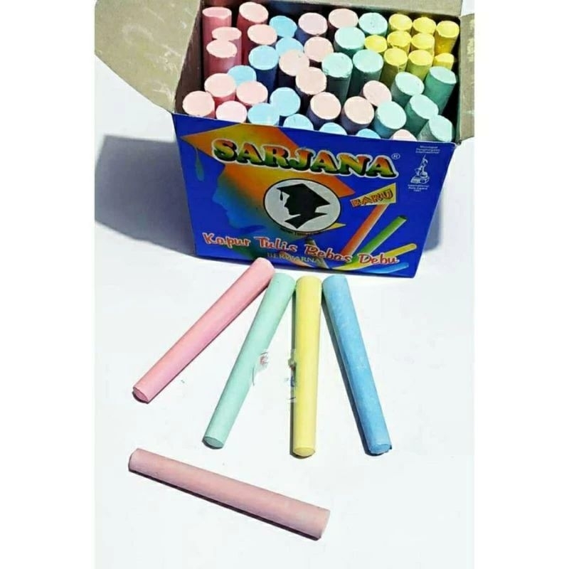 

1 PCS KAPUR WARNA BEBAS DEBU KAPUR SARJANA KAPUR TULIS WARNA