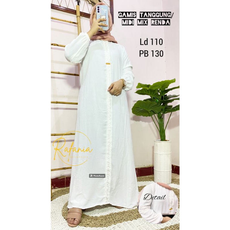 Gamis putih/midi putih