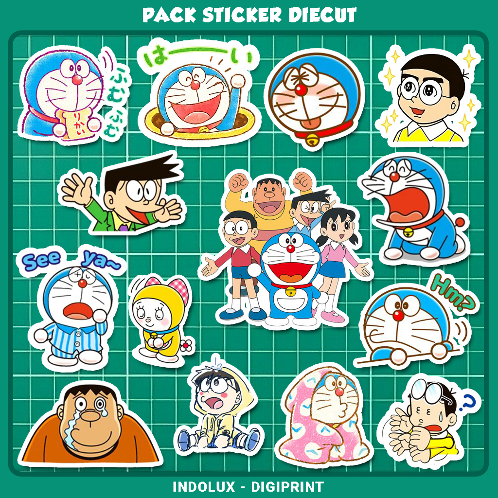 

45 Pcs Doraemon Sticker Nobita / Shizuka / Dorami Stiker Anti Air Untuk Laptop Case Handphone