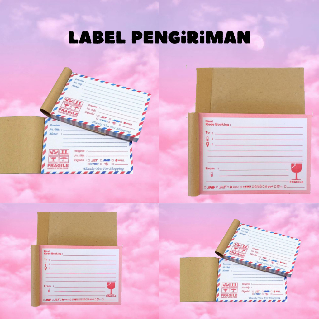 

<Isi 100 Pcs> Label Pengiriman / Stiker Alamat / Sticker Pengiriman Paket / Stiker Pengiriman Online Shop Motif Unik